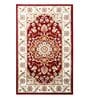 Maroon Persian Polypropylene 5 ft x 7 ft Machine Made Carpet