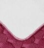 Maroon Geometric Cotton 17x25 Inches AntiSkid Bath Mat