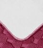 Maroon Geometric Cotton 17x39 Inches AntiSkid Bath Mat