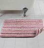 Maroon Stripe Cotton 19x27 Inches AntiSkid Bath Mat