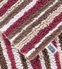 Maroon Stripe Cotton 19x27 Inches AntiSkid Bath Mat