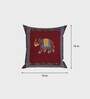 Maroon Traditional Cotton Embroidered Cushion Cover