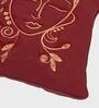 Maroon Traditional Cotton Embroidered Cushion Covers (3pcs)