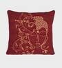 Maroon Traditional Cotton Embroidered Cushion Covers (3pcs)