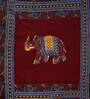 Maroon Traditional Cotton Embroidered Cushion Cover