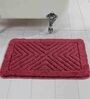 Maroon Geometric Microfibre 19x27 Inches AntiSkid Bath Mat