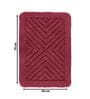 Maroon Geometric Microfibre 19x27 Inches AntiSkid Bath Mat