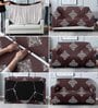 Maroon Traditional Polyester 73x57 Inches 2 Seater Sofa Cover