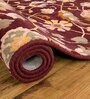 Maroon Traditional Wool Blend 5' X 7' Hand Tufted Carpet