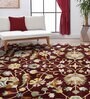 Maroon Traditional Wool Blend 5' X 7' Hand Tufted Carpet