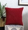 Maroon Velvet Textured 16x16 inches Cushion Covers (1 Pc)