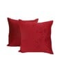 Maroon Velvet Textured 16x16 inches Cushion Covers (Pack of 2)