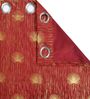 Maroon Velvet Abstract 7 Foot Ring Top Door Curtain