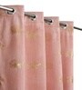 Maroon Velvet Abstract 7 Foot Ring Top Door Curtains Set Of 2