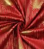 Maroon Velvet Abstract 7 Foot Ring Top Door Curtains Set Of 2