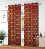 Maroon Velvet Abstract 9 Foot Ring Top Door Curtain