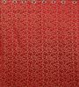 Maroon Velvet Floral 5 Foot Ring Top Window Curtains Set Of 2