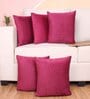 Maroon Velvet Solid 16x16 inches Cushion Covers (Pack of 5)