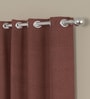 Maroon Velvet Solid 5ft Regular Eyelet Window Curtains (2 Pc)