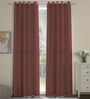 Maroon Velvet Solid 9ft Regular Eyelet Long Door Curtains (2 Pc)