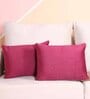 Maroon Velvet Solids 18x12 inches Cushion Covers (Pack of 2)