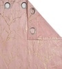 Maroon Velvet Tree Branch  7 Foot Ring Top Door Curtains Set Of 2