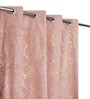 Maroon Velvet Tree Branch  7 Foot Ring Top Door Curtains Set Of 2