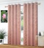 Maroon Velvet Tree Branch  9 Foot Ring Top Door Curtains Set Of 2
