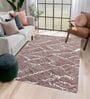 Maroon Abstract Wool 4 Ft X 6 Ft Hand Tufted Carpet