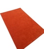Orange Solid Wool 4 ft x 6 ft Hand Tufted Carpet