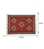 Maroon Wool & Jute Abstract 108 x 72 Inches Hand Woven Dhurries