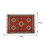 Maroon Wool & Jute Abstract 60 x 36 Inches Hand Woven Dhurries