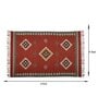Maroon Wool & Jute Abstract 72 x 48 Inches Hand Woven Dhurries