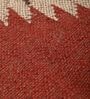 Maroon Wool & Jute Abstract 96 x 60 Inches Hand Woven Dhurries