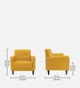 Marq Fabric 1 Seater Sofa In Bold Yellow Color