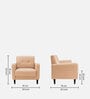 Marq Fabric 1 Seater Sofa in Cosmic Beige Colour