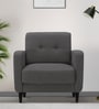 Marq Fabric 1 Seater Sofa In Charcoal Grey Color