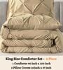 Marquis Pinch Pleat Camel AC Comforter Single Size With 1 Pillow Cover