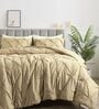 Marquis Pinch Pleat Camel AC Comforter Single Size With 1 Pillow Cover
