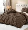 Marquis Pinch Pleat Sand Brown AC Comforter Single Size With 1 Pillow Cover