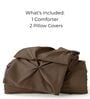 Marquis Pinch Pleat Sand Brown AC Comforter Single Size With 1 Pillow Cover