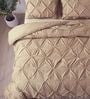 Marquis Pinch Pleat Sand Brown AC Comforter Single Size With 1 Pillow Cover