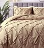 Marquis Pinch Pleat Sand Brown AC Comforter Single Size With 1 Pillow Cover