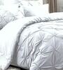Marquis Pinch Pleat White AC Comforter Single Size With 1 Pillow Cover