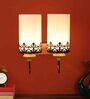 Marr n blanca Brown-Chrome Metal-Wood Wall Light