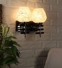 Uniquely Brown Glass and Wood Wall Sconces