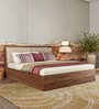 Mars King Size Bed In Columbian Walnut Colour With Hydraulic Storage