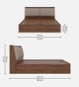Mars King Size Bed In Columbian Walnut Colour With Hydraulic Storage