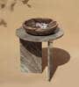 Mars Marble End Table in Beige & Cream Colour