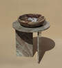 Mars Marble End Table in Beige & Cream Colour